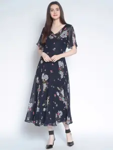 RARE Blue Floral Printed Maxi Dress