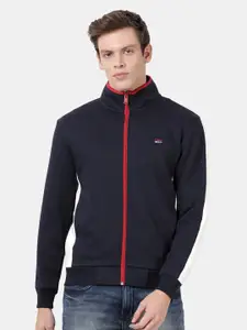 t-base Mock Collar Front Open Sweatshirt