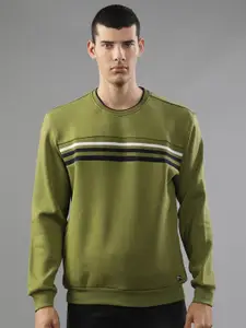 t-base Striped Round Neck Long Sleeve Pullover Sweatshirt