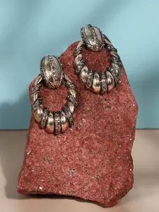 SOHI Gold-Plated Contemporary Drop Earrings