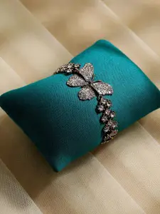 SOHI Gold-Plated Crystal Studded Charm Bracelet