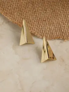 SOHI Gold-Plated Triangle Drop Earrings