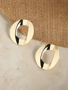 SOHI Gold-Plated Circular Studs Earrings