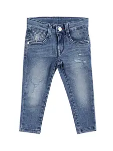 U.S. Polo Assn. Kids Boys Slim Fit Low Distress Stretchable Light Fade Jeans