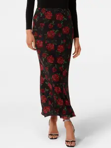Forever New Floral Printed Flared Maxi Skirt