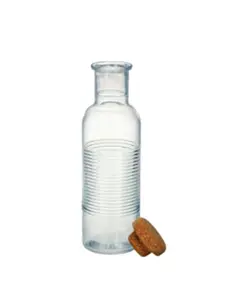 Pasabahce Transparent Textured Glass Hoop Water Bottle 1.07 L