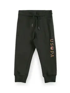 U.S. Polo Assn. Kids Boys Logo Printed Pure Cotton Joggers
