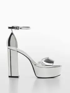 MANGO Round-Toe Platform Heels