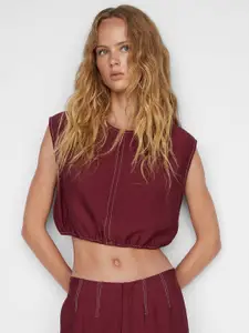 MANGO Sleeveless Relaxed Fit Crop Top