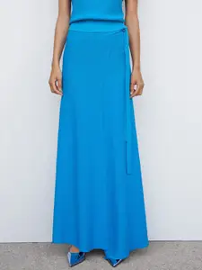 MANGO Knitted Wrap Maxi Skirt