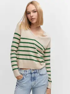 MANGO Full Sleeves Striped Pullover