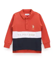 U.S. Polo Assn. Kids Boys Orange Polo Collar T-shirt