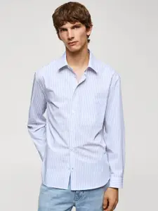 MANGO MAN Cotton Striped Casual Shirt