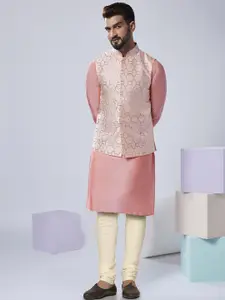 KISAH Mandarin Collar Kurta with Churidar & Nehru Jacket