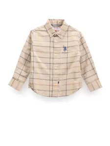 U.S. Polo Assn. Kids Boys Classic Tartan Checked Pure Cotton Casual Shirt