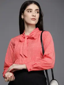 Allen Solly Woman Geometric Printed Tie-Ups Casual Shirt