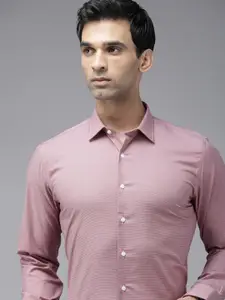 Van Heusen Men Slim Fit Opaque Self Design Formal Shirt