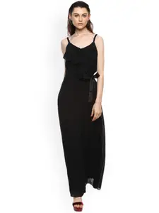 Kazo Women Black Solid Maxi Dress