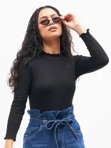 SASSAFRAS High Neck Long Sleeves Fitted Top