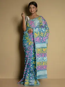 SARIKA Ethnic Motifs Woven Design Pure Cotton Jamdani Saree