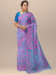 SARIKA Floral Woven Design Pure Cotton Jamdani Saree