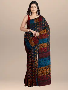 SARIKA Woven Design Zari Pure Cotton Jamdani Saree