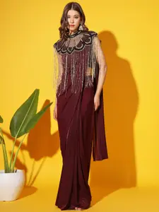 Chhabra 555 Burgundy Ready to Wear Sarees