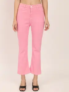 BAESD Women Jean Bootcut High-Rise Clean Look Cotton Cropped Jeans