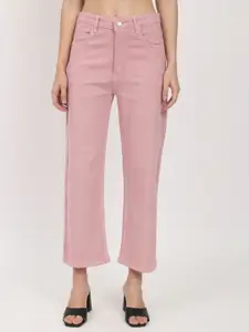 BAESD Women Jean Straight Fit High-Rise Clean Look Cotton Jeans