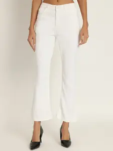 BAESD Women Jean Bootcut High-Rise Clean Look Cotton Cropped Jeans