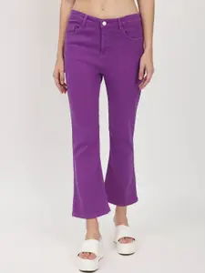 BAESD Women Jean Bootcut High-Rise Clean Look Cotton Jeans