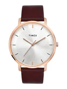 Timex Men Printed Dial & Leather Straps Analogue Watch TW0TG8014
