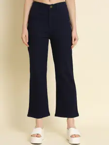 BAESD Women Jean Straight Fit Mid-Rise Clean Look Stretchable Cotton Jeans