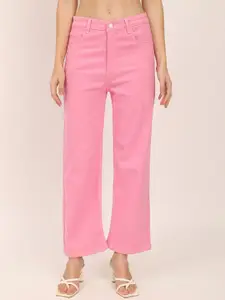 BAESD Women Jean Straight Fit Mid-Rise Clean Look Stretchable Cotton Jeans