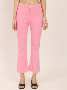 BAESD Women Jean Bootcut Mid-Rise Clean Look Cotton Stretchable Jeans