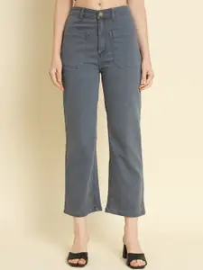 BAESD Women Jean Straight Fit High-Rise Stretchable Cotton Jeans