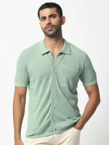RARE RABBIT Slim Fit Polo Collar Long Sleeve Pocket Cotton T-Shirt