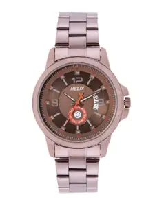 Helix By Timex Brown Round Dial Analog Men's Watch - TW023HG22