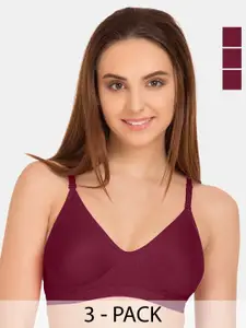 Tweens Set Of 3 Full Coverage Lightly Padded Cotton Minimizer Bra With All Day Comfort