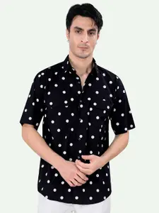 FRENCH CROWN Standard Polka Dots Printed Cotton Casual Shirt