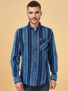 SF JEANS by Pantaloons Slim Fit Vertical Striped Opaque Cotton Casual Shirt