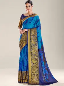 Mitera Blue Tie & Dye Dyed Pure Chiffon Saree
