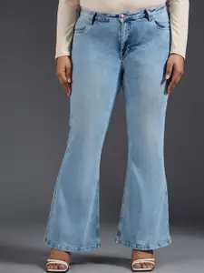 20Dresses Women Blue Bootcut High-Rise Heavy Fade Cotton Jeans