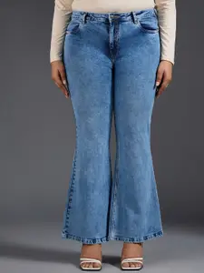 20Dresses Women Blue Bootcut High-Rise Heavy Fade Cotton Jeans
