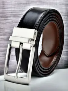 Roadster The Roaster Lifestyle Co. Men Black Textured Reversible Slim Belt