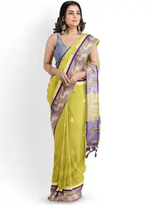 Mitera Woven Design Zari Silk Cotton Paithani Saree