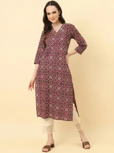 Varanga Ethnic Motifs Printed Cotton Straight Kurta