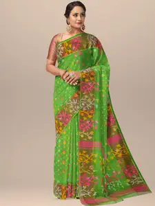 SARIKA Floral Woven Design Pure Cotton Jamdani Saree