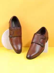 Metro Men Textured Formal Monk Shoes