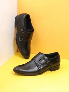 Metro Men Leather Formal Monk Shoes